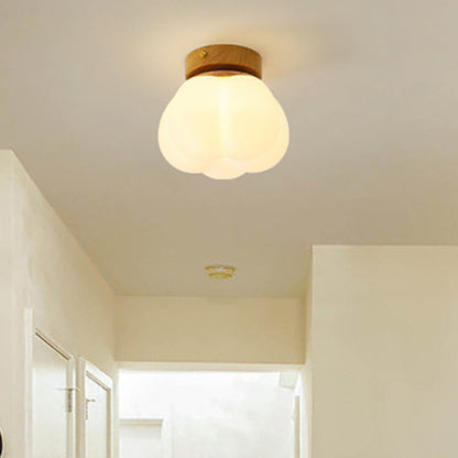 Modern Minimalist Round Iron Acrylic 1-Light Semi-Flush Mount Ceiling Light For Dining Room