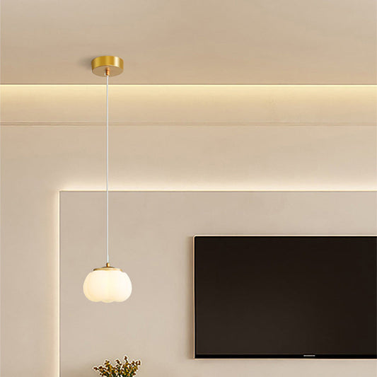 Modern Minimalist Round Iron Acrylic 1-Light Pendant Light For Living Room