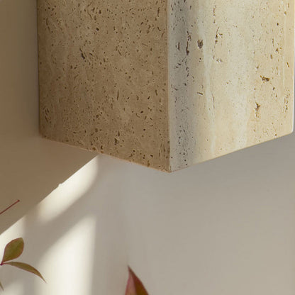 Traditional Japanese Rectangular Stone LED Wall Sconce Lamp For Living Room