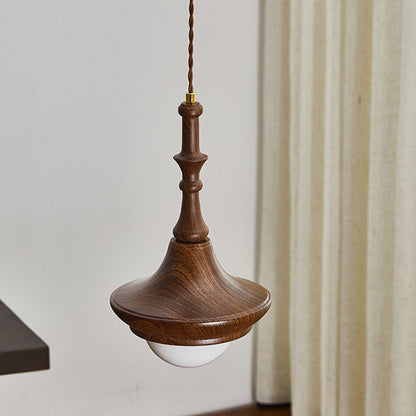 Traditional Japanese Globe Iron Glass 1-Light Pendant Light For Living Room