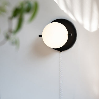 Contemporary Scandinavian Globe Iron Glass 1-Light Wall Sconce Lamp For Living Room