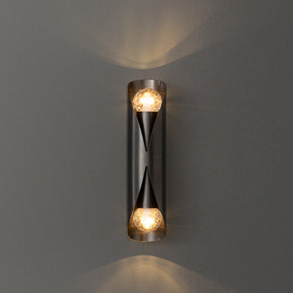 Modern Minimalist Column Copper 2-Light Wall Sconce Lamp For Living Room