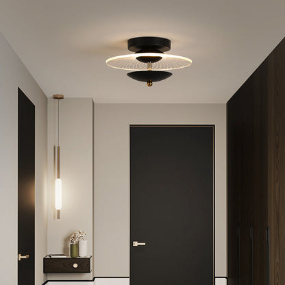 Contemporary Nordic Round Iron Acrylic LED Semi-Flush Mount Ceiling Light For Living Room
