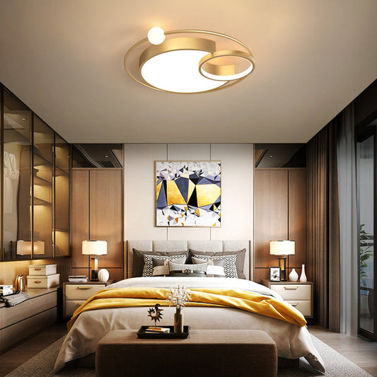 Contemporary Scandinavian Round Aluminum Acrylic LED Flush Mount Ceiling Light For Living Room