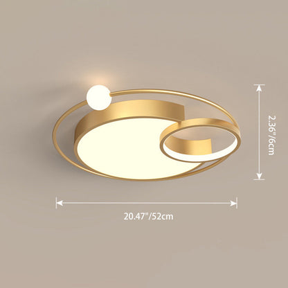 Contemporary Scandinavian Round Aluminum Acrylic LED Flush Mount Ceiling Light For Living Room
