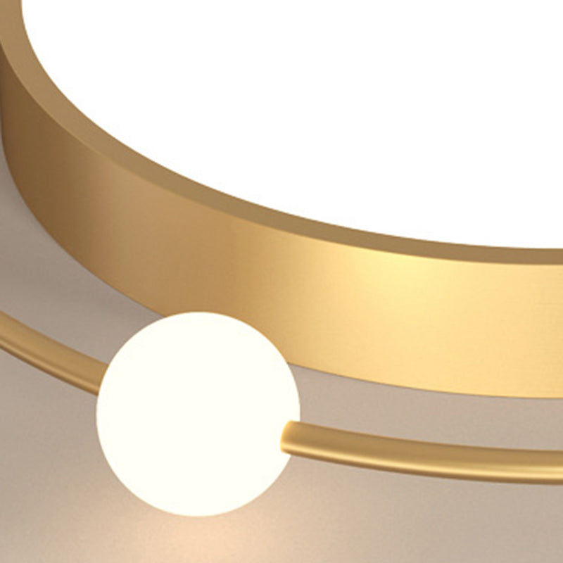 Contemporary Scandinavian Round Aluminum Acrylic LED Flush Mount Ceiling Light For Living Room