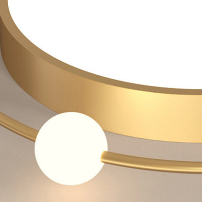 Contemporary Scandinavian Round Aluminum Acrylic LED Flush Mount Ceiling Light For Living Room