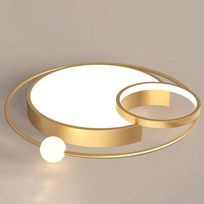 Contemporary Scandinavian Round Aluminum Acrylic LED Flush Mount Ceiling Light For Living Room