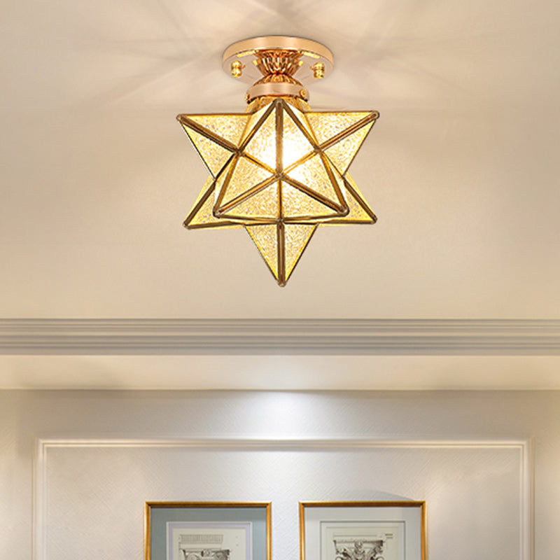 Contemporary Creative Star Iron Plastic 1-Light Semi-Flush Mount Ceiling Light For Living Room