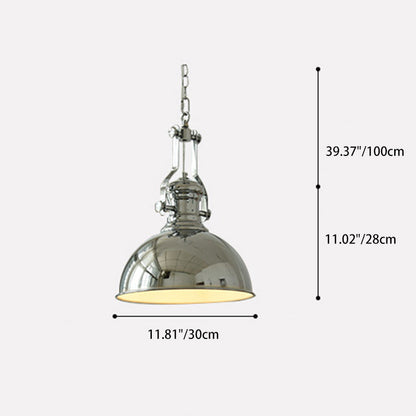 Contemporary Industrial Dome Iron 1-Light Pendant Light For Living Room