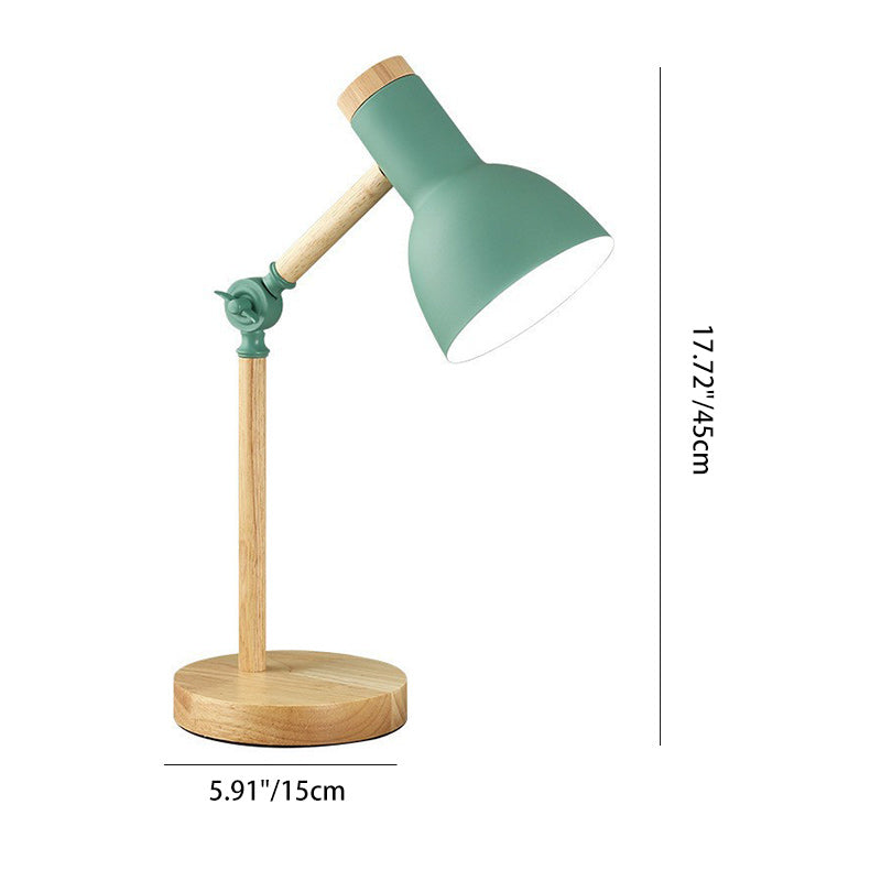 Contemporary Nordic Dome Wood Iron 1-Light Table Lamp For Living Room