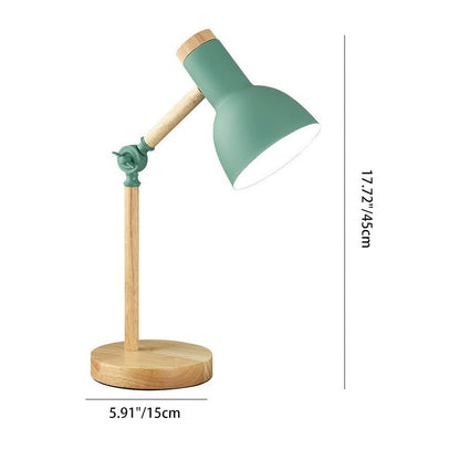 Contemporary Nordic Dome Wood Iron 1-Light Table Lamp For Living Room