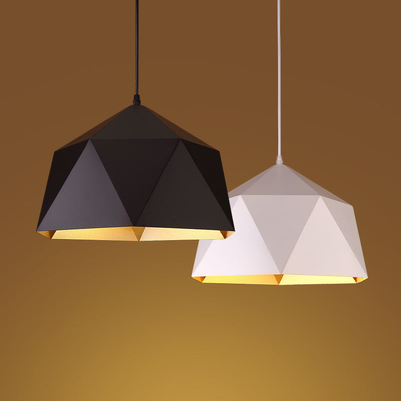 Contemporary Industrial Rhombus Iron 1-Light Pendant Light For Living Room