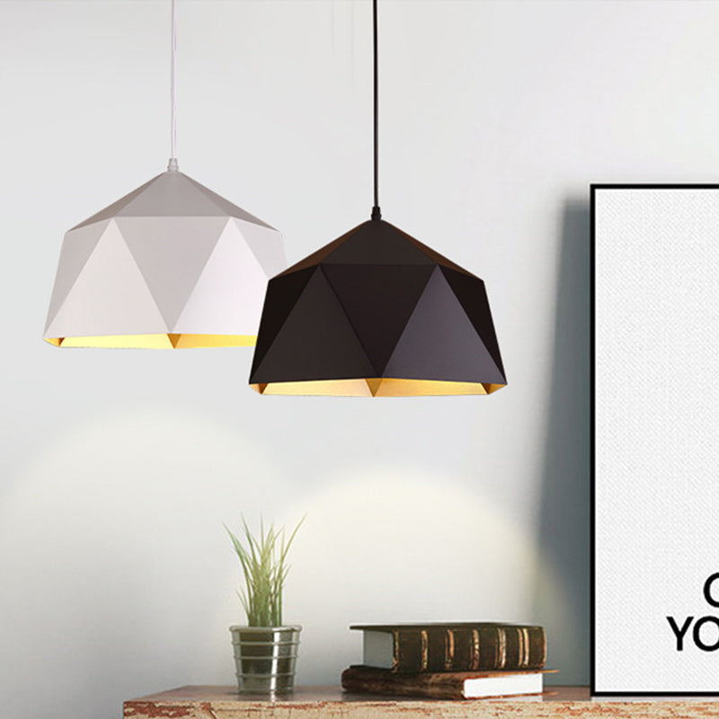 Contemporary Industrial Rhombus Iron 1-Light Pendant Light For Living Room