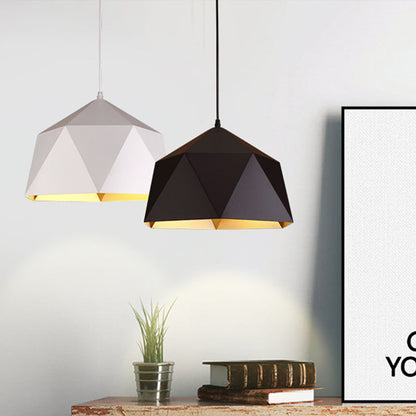 Contemporary Industrial Rhombus Iron 1-Light Pendant Light For Living Room