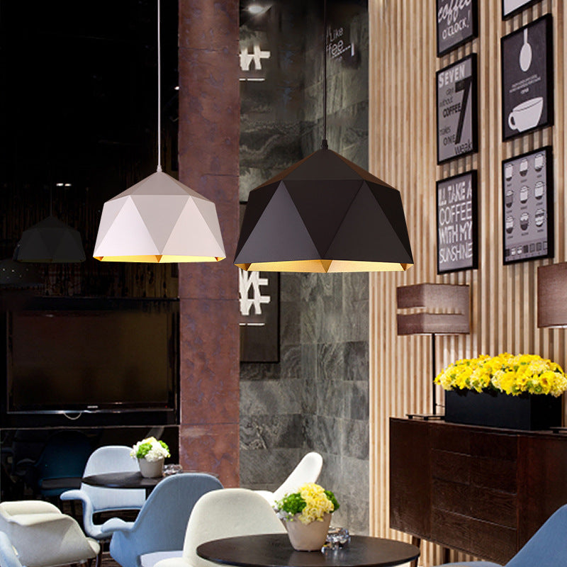 Contemporary Industrial Rhombus Iron 1-Light Pendant Light For Living Room