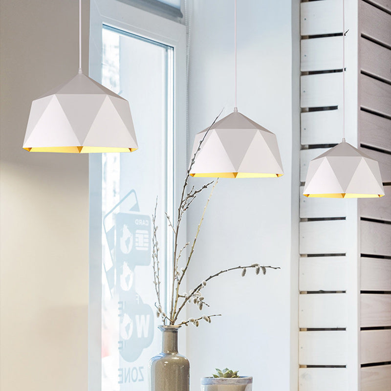 Contemporary Industrial Rhombus Iron 1-Light Pendant Light For Living Room