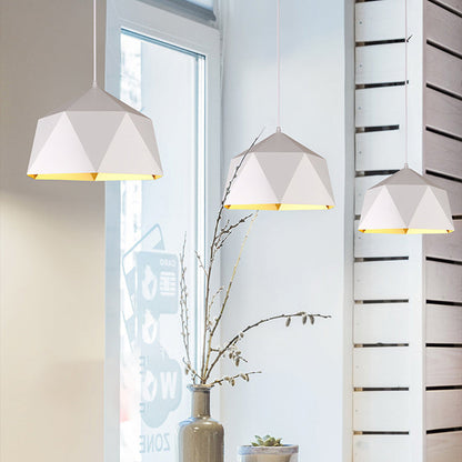 Contemporary Industrial Rhombus Iron 1-Light Pendant Light For Living Room