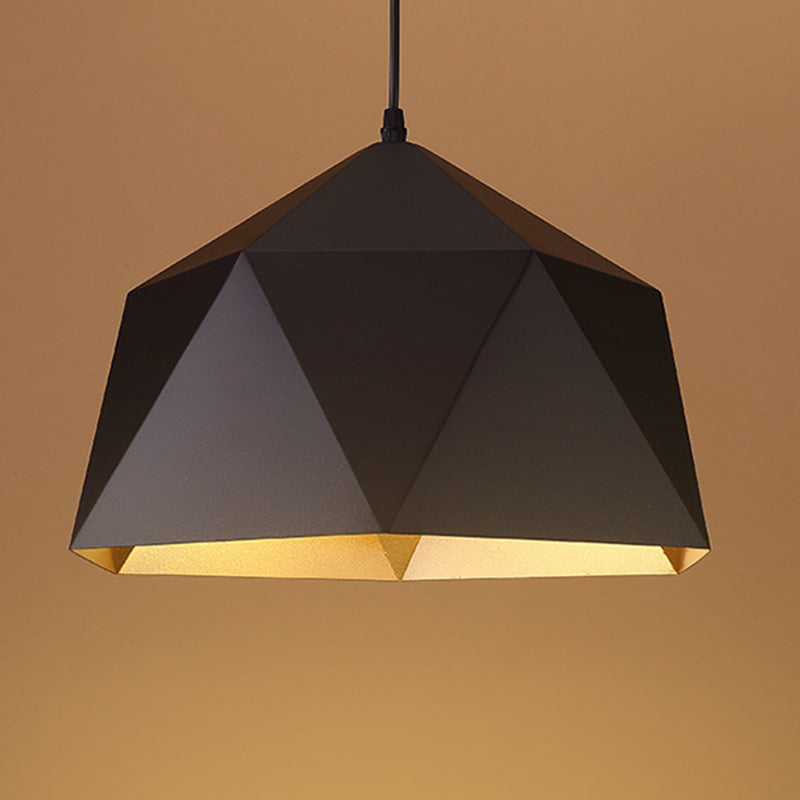 Contemporary Industrial Rhombus Iron 1-Light Pendant Light For Living Room