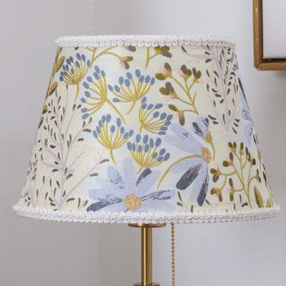 Traditional Vintage Drum Iron Fabric 1-Light Table Lamp For Living Room