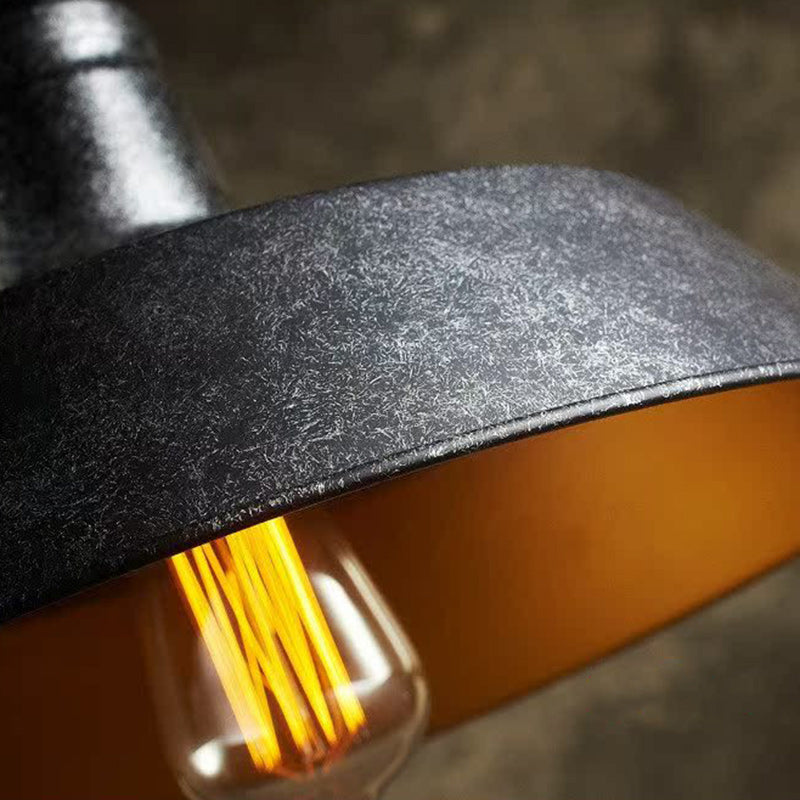 Contemporary Industrial Round Iron 1-Light Pendant Light For Living Room