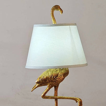 Contemporary Scandinavian Bird Resin Fabric 1-Light Table Lamp For Living Room