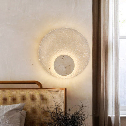 Contemporary Nordic Round Stone Acrylic LED Wall Sconce Lamp For Living Room