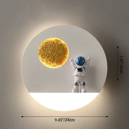 Contemporary Creative Round Iron Resin Acrylic LED Wall Sconce Lamp For Living Room