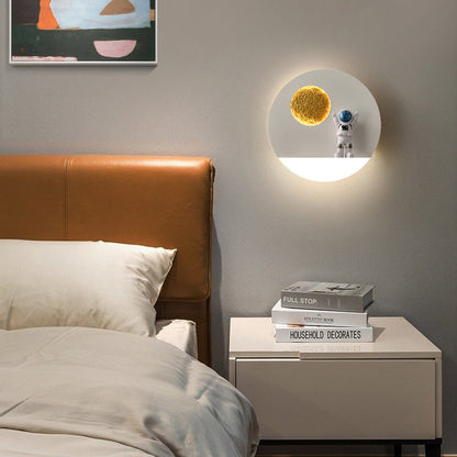 Contemporary Creative Round Iron Resin Acrylic LED Wall Sconce Lamp For Living Room