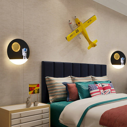 Contemporary Creative Round Iron Resin Acrylic LED Wall Sconce Lamp For Living Room