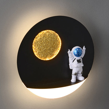 Contemporary Creative Round Iron Resin Acrylic LED Wall Sconce Lamp For Living Room