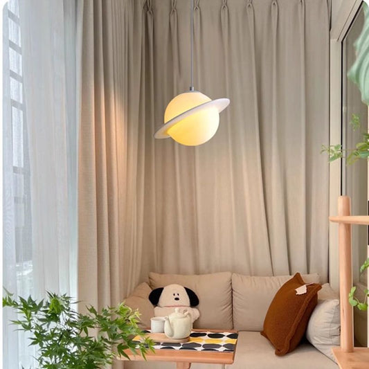 Contemporary Creative Globe Iron Plastic 1-Light Pendant Light For Living Room