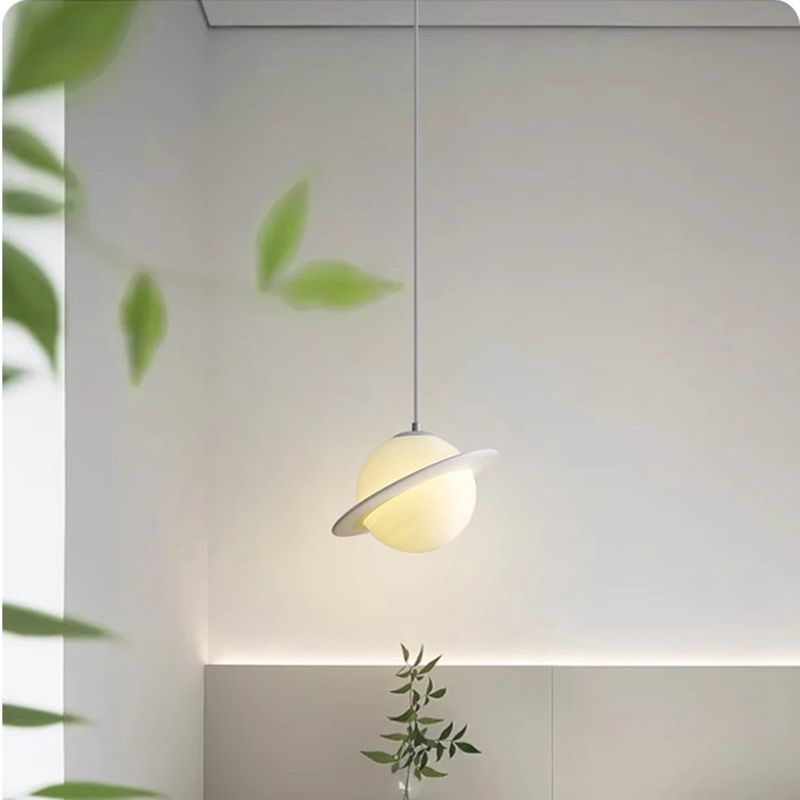 Contemporary Creative Globe Iron Plastic 1-Light Pendant Light For Living Room