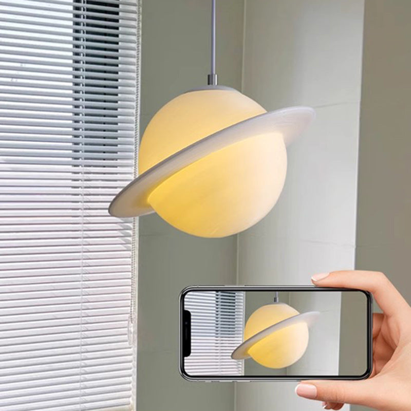 Contemporary Creative Globe Iron Plastic 1-Light Pendant Light For Living Room