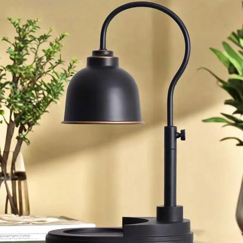 Modern Minimalist Dome Wood Iron 1-Light Melting Wax Table Lamp For Living Room