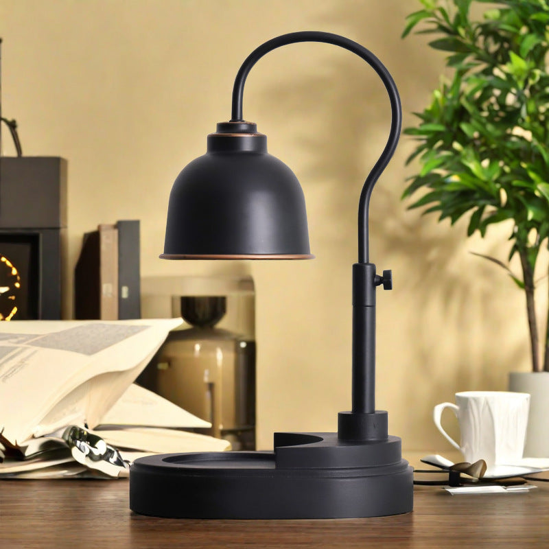 Modern Minimalist Dome Wood Iron 1-Light Melting Wax Table Lamp For Living Room