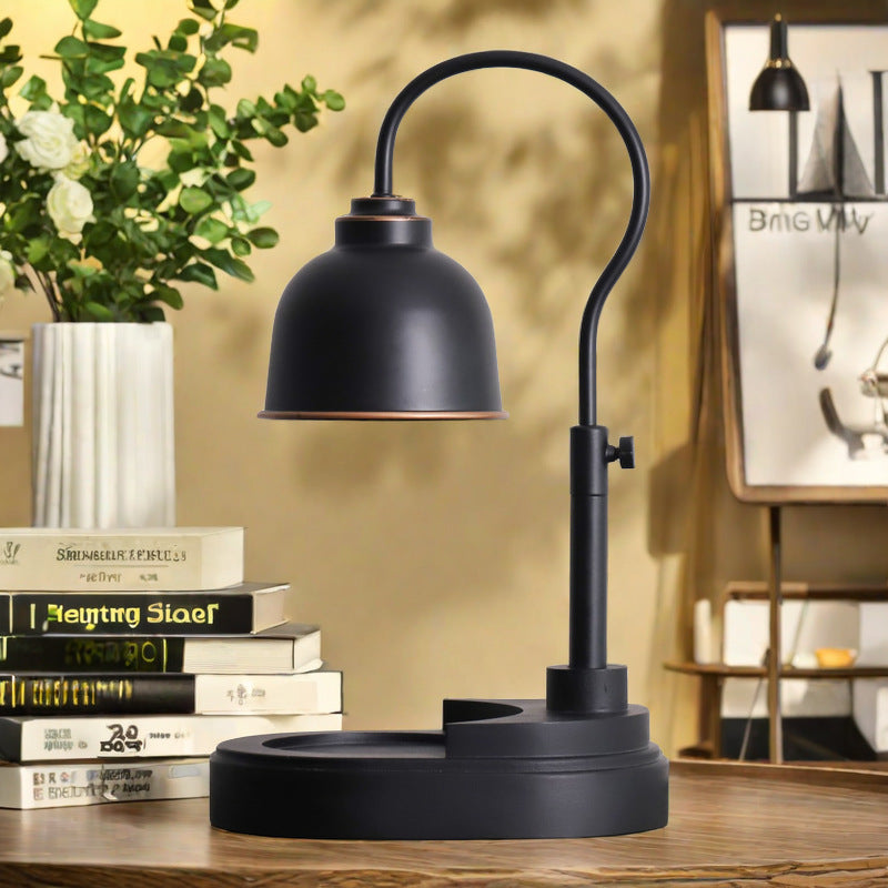 Modern Minimalist Dome Wood Iron 1-Light Melting Wax Table Lamp For Living Room