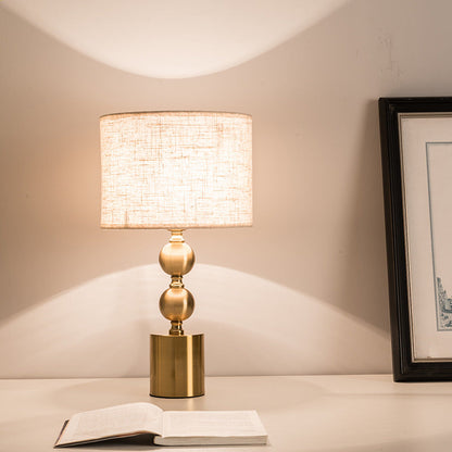 Contemporary Luxury Cylinder Iron Fabric 1-Light Table Lamp For Living Room