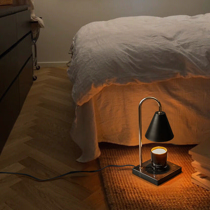 Modern Minimalist Drum Marble Iron 1-Light Melting Wax Table Lamp For Living Room