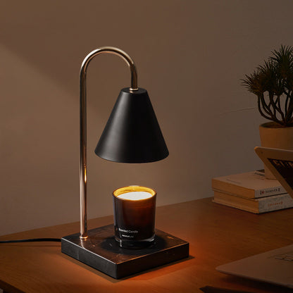 Modern Minimalist Drum Marble Iron 1-Light Melting Wax Table Lamp For Living Room