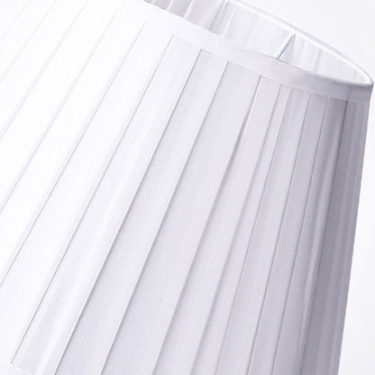 Traditional Chinese Drum Ceramic Fabric 1-Light Table Lamp For Living Room