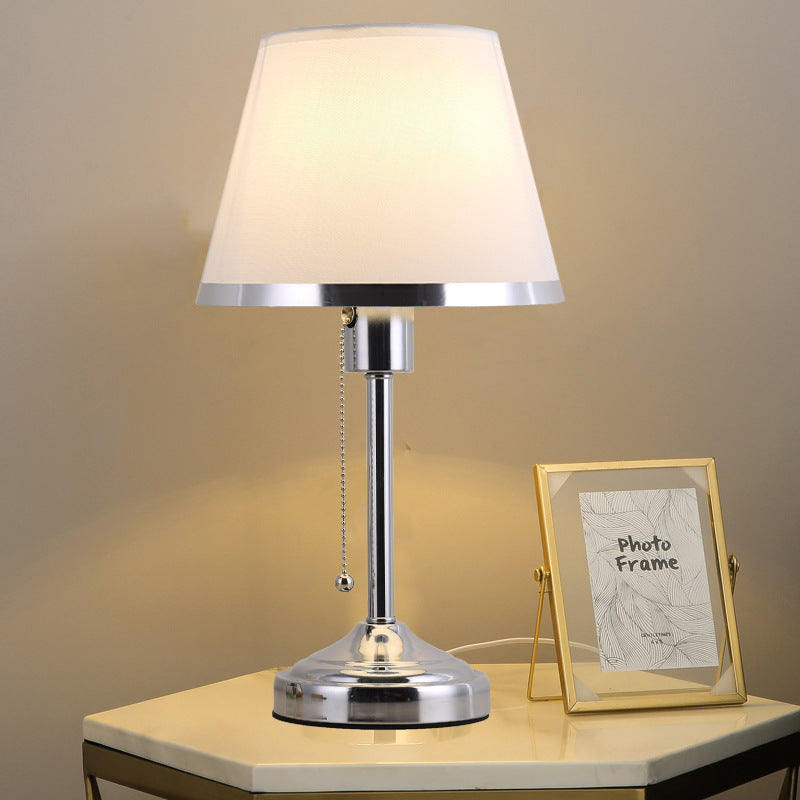 Modern Minimalist Drum Iron Fabric 1-Light Table Lamp For Living Room