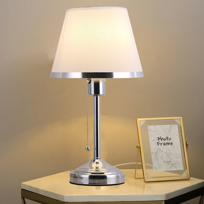 Modern Minimalist Drum Iron Fabric 1-Light Table Lamp For Living Room