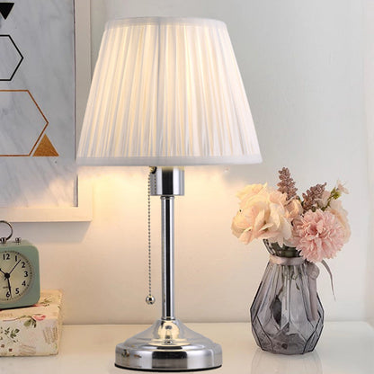 Modern Minimalist Drum Iron Fabric 1-Light Table Lamp For Living Room