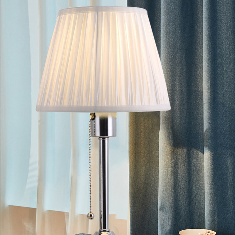 Modern Minimalist Drum Iron Fabric 1-Light Table Lamp For Living Room