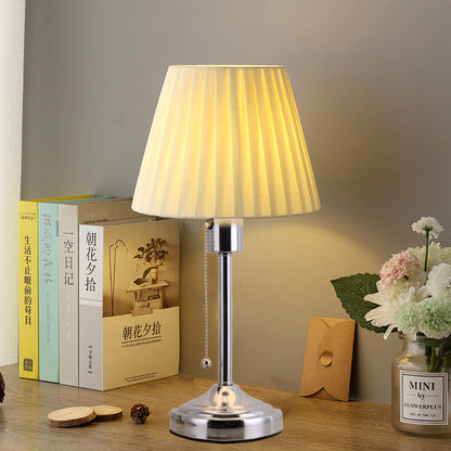 Modern Minimalist Drum Iron Fabric 1-Light Table Lamp For Living Room