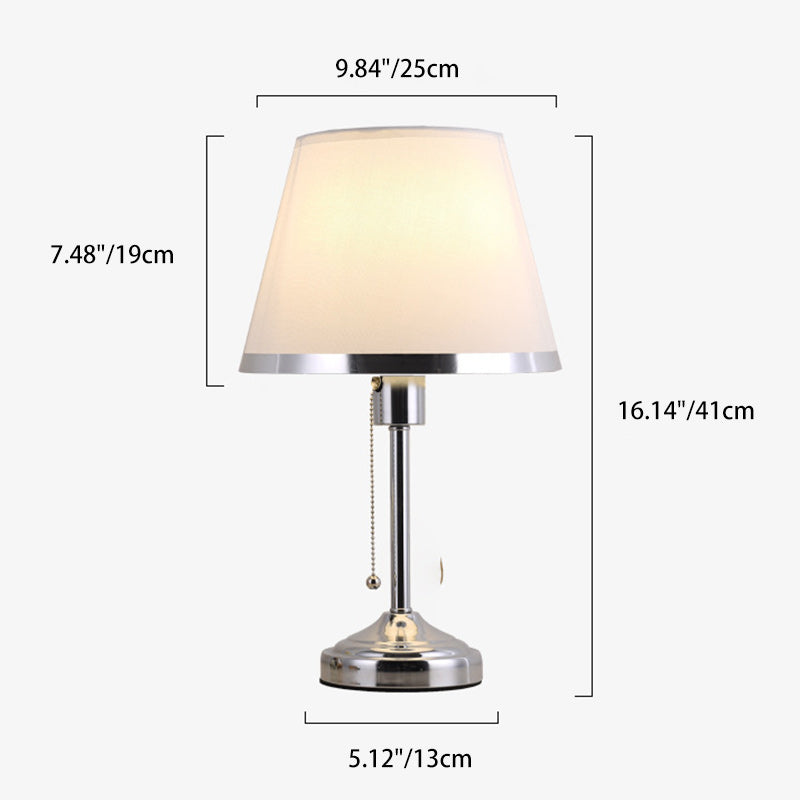 Modern Minimalist Drum Iron Fabric 1-Light Table Lamp For Living Room