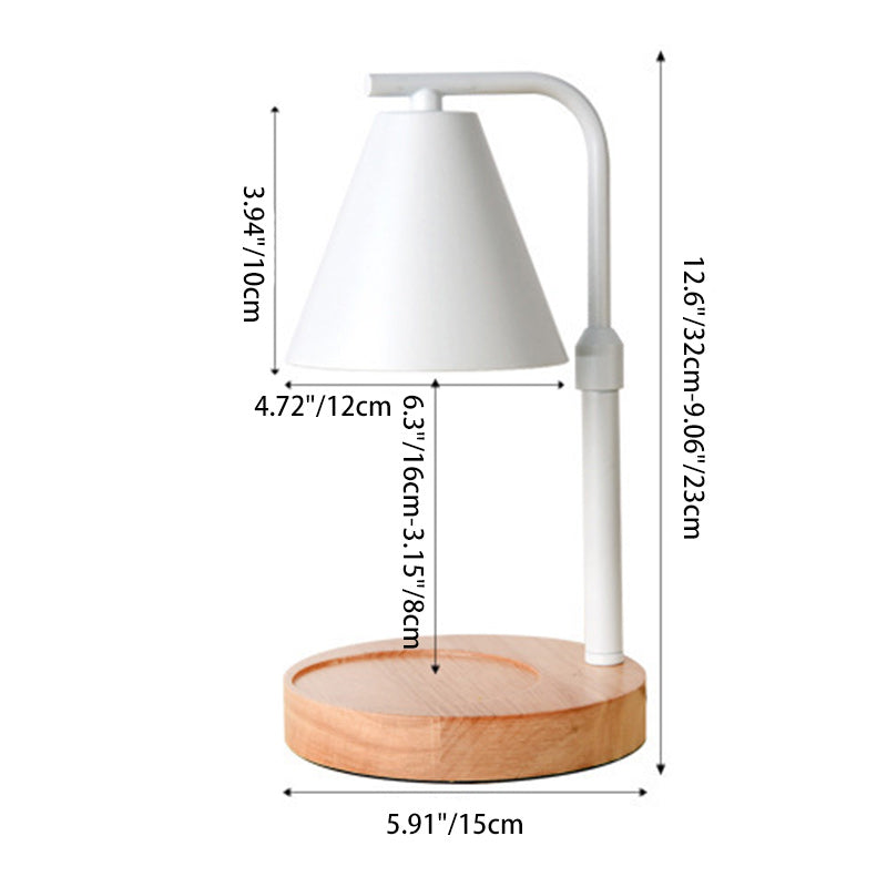 Contemporary Creative Cone Wood Iron 1-Light Melting Wax Table Lamp For Living Room
