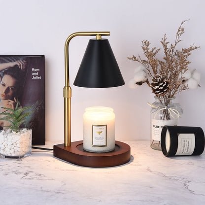 Contemporary Creative Cone Wood Iron 1-Light Melting Wax Table Lamp For Living Room