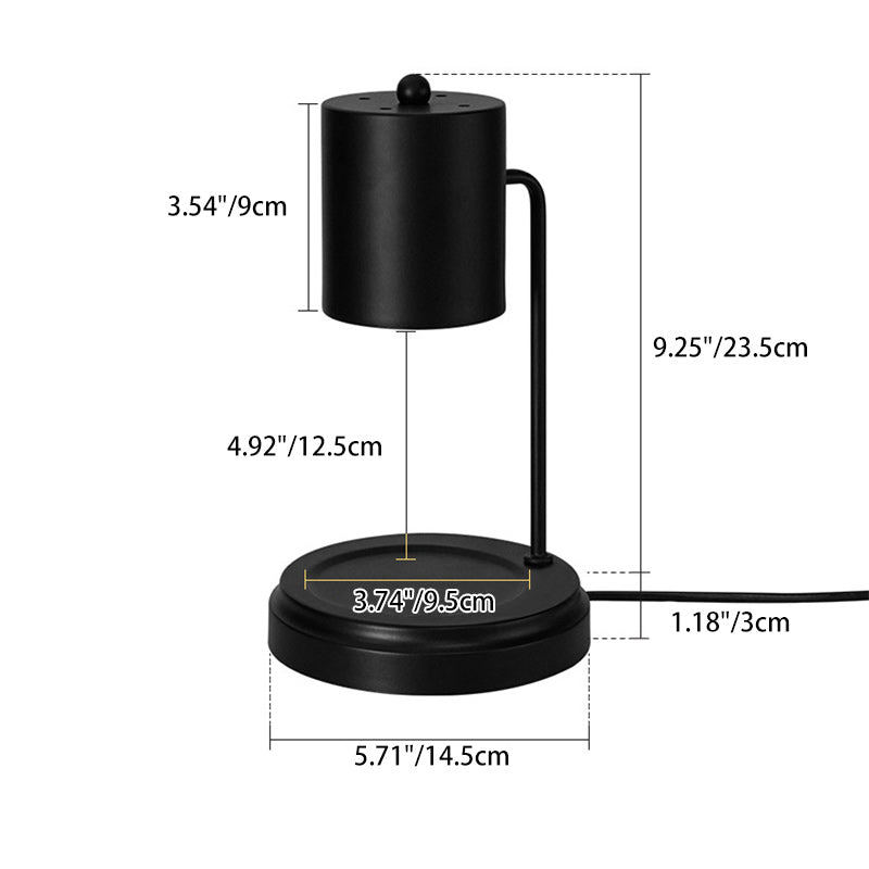 Modern Minimalist Cylinder Iron 1-Light Melting Wax Table Lamp For Living Room